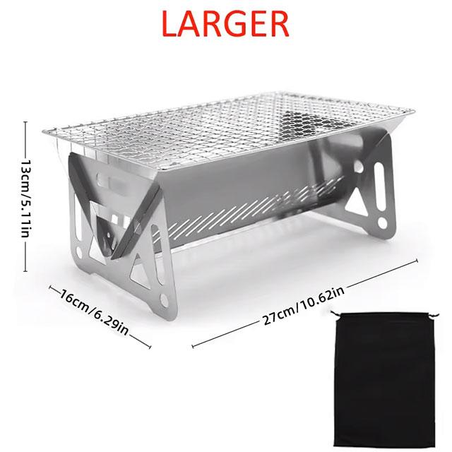 Portable Folding BBQ Grill & Firewood Stove – Multifunctional Stainless Steel Camping Grill Rack