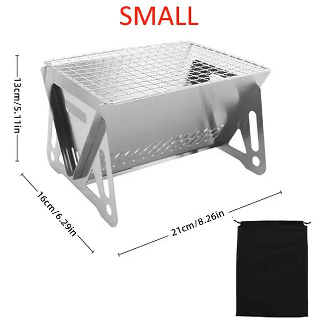 Portable Folding BBQ Grill & Firewood Stove – Multifunctional Stainless Steel Camping Grill Rack