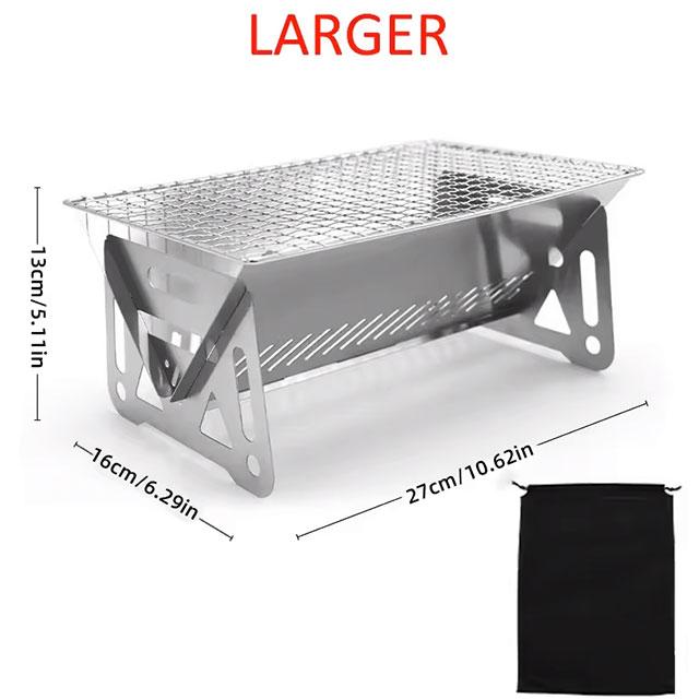 Portable Folding BBQ Grill & Firewood Stove – Multifunctional Stainless Steel Camping Grill Rack