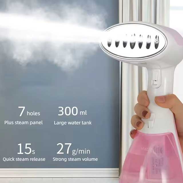 1500W Portable Garment Steamer Iron with 300ML Water Tank – Handheld Steam Cleaner for Clothes, Mite Removal & Home Use