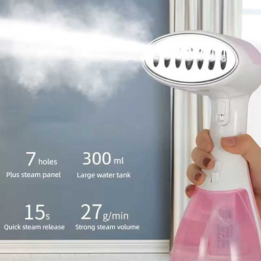1500W Portable Garment Steamer Iron with 300ML Water Tank – Handheld Steam Cleaner for Clothes, Mite Removal & Home Use