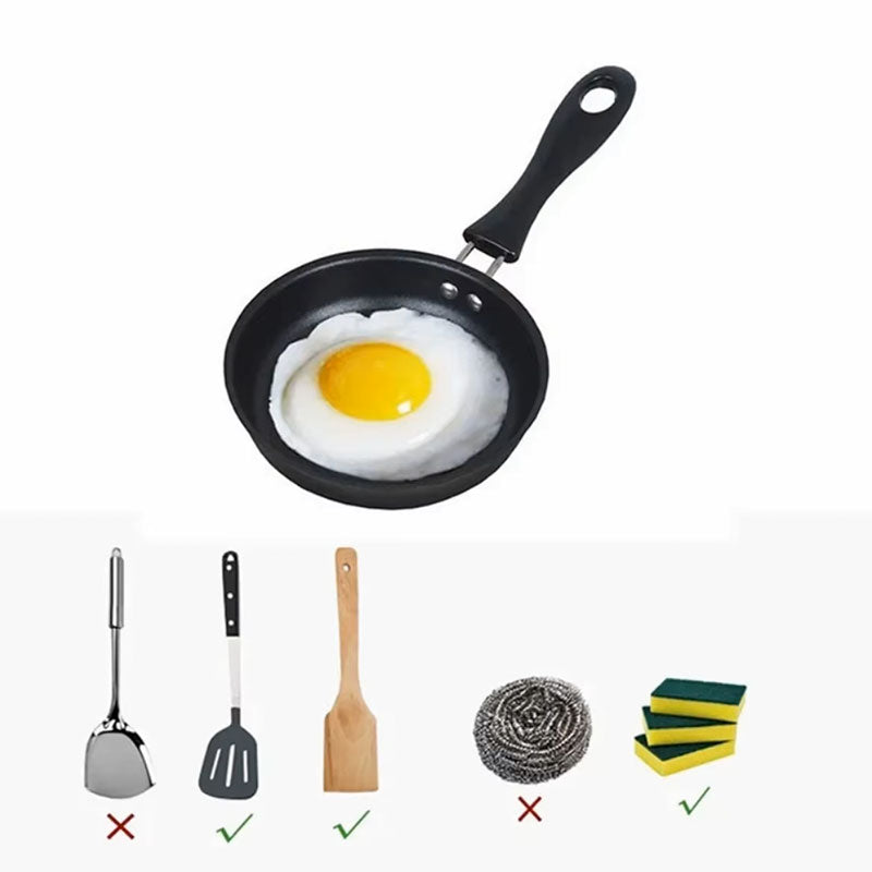 Mini poêle à frire portable avec manche ergonomique – Poêle à omelette compacte antiadhésive – Poêle durable pour crêpes et steaks, pour la maison et le camping