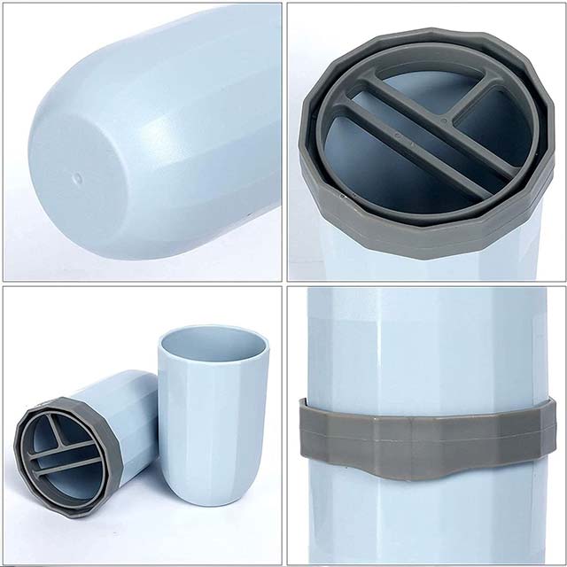 Portable Travel Toothbrush Holder &amp; Toothpaste Cup – Compact Plastic Dental Case for Travel, Hiking, Camping &amp; Home (1 Pc)
