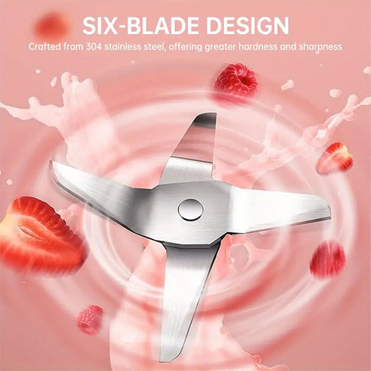 Portable USB Blender Cup – Mini Electric Juicer for Smoothies, Shakes & Juice – 12.85oz, 6-Blade, Rechargeable & Travel-Friendly