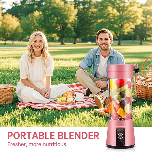 Portable USB Blender Cup – Mini Electric Juicer for Smoothies, Shakes & Juice – 12.85oz, 6-Blade, Rechargeable & Travel-Friendly