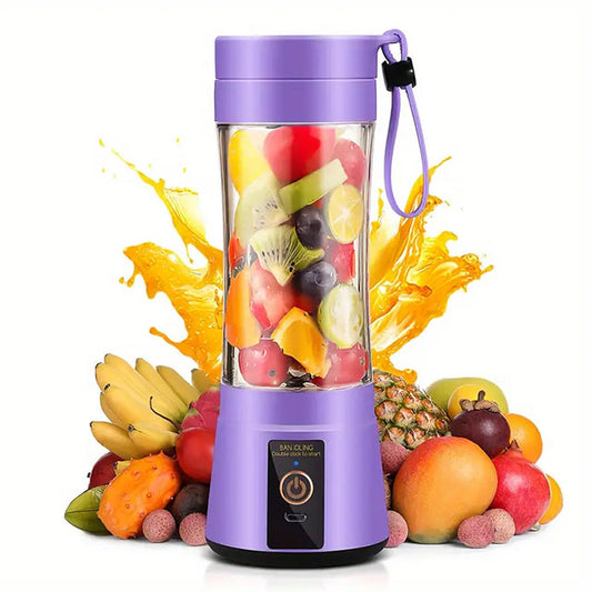 Portable USB Blender Cup – Mini Electric Juicer for Smoothies, Shakes & Juice – 12.85oz, 6-Blade, Rechargeable & Travel-Friendly