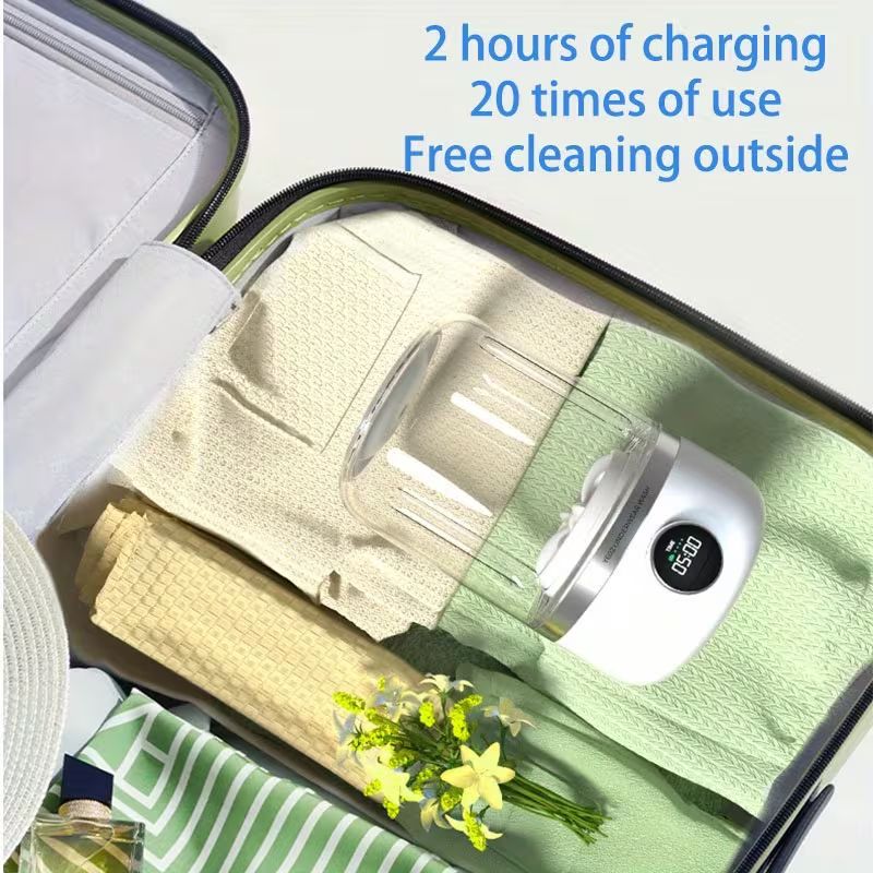 Lave-linge USB portable et automatique – Batterie longue durée de 4000 mAh – Lave-linge sans fil pour petites charges (sous-vêtements, chaussettes et vêtements de bébé) – Idéal pour les voyages d'affaires, les camping-cars et la maison