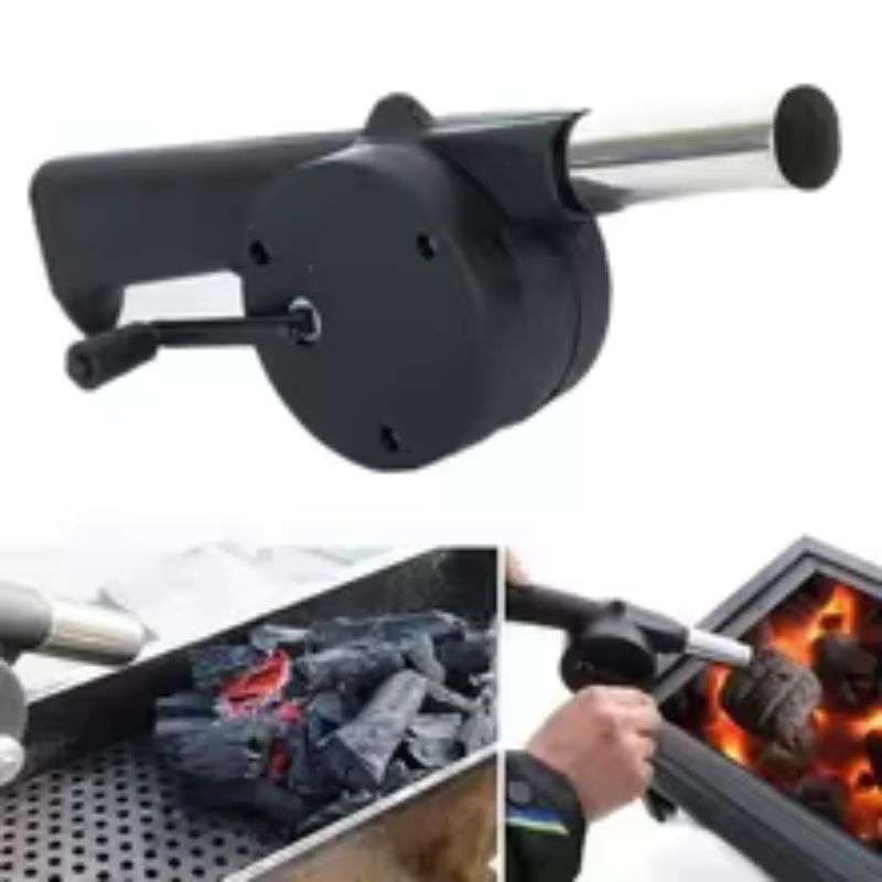 Ventilateur de barbecue portatif à manivelle – Souffleur d'air manuel avec contrôle de vitesse de précision – Souffleur de barbecue résistant à la chaleur pour barbecue extérieur, charbon de bois et foyers