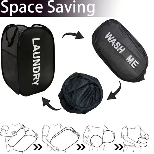 Portable Mesh Pop-Up Laundry Hamper – Breathable Collapsible Space-Saving Laundry Basket for Dorms, Travel, and Bathroom Storage