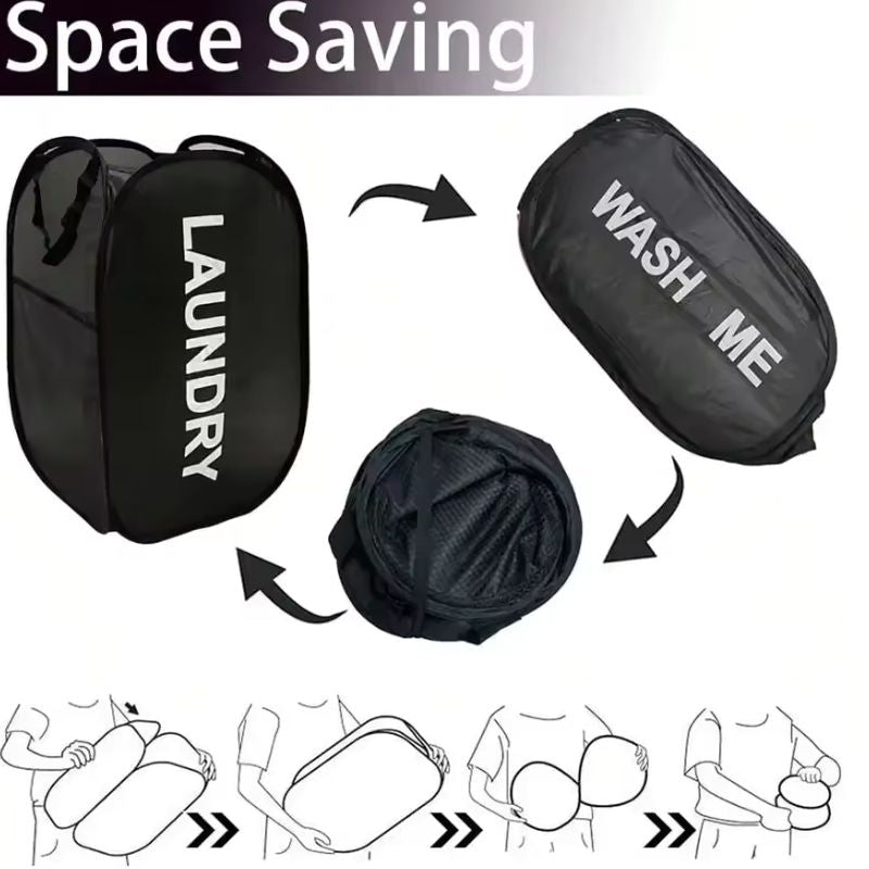 Panier à Linge Portable Pliable en Tissu Mesh – Panier à Linge Respirant, Pliable et Peu Encombrant pour Dortoirs, Voyages et Rangement de Salle de Bain