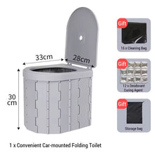 Toilettes pliantes portables d'extérieur pour le camping – Pot de voyage monté sur voiture pour adultes et enfants – Toilettes d'urgence antidérapantes et anti-odeurs avec agent désodorisant