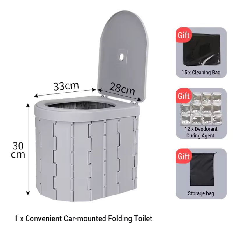 Portable Outdoor Folding Toilet for Camping – Car-Mounted Travel Potty ...