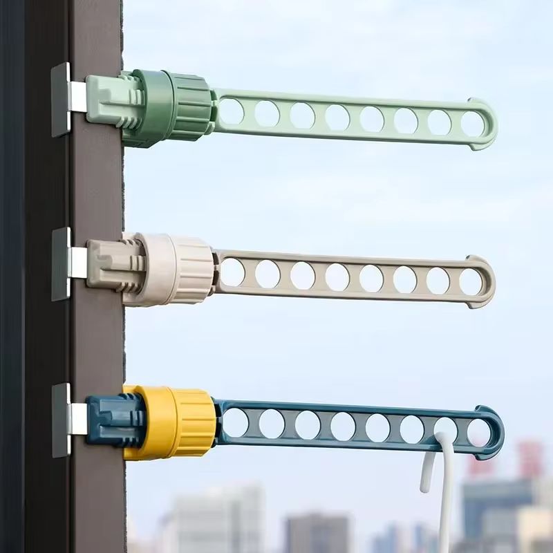 Portable Window Frame Clothes Hanger – Indoor Space-Saving Drying Rack with Multi-Hole Design for Home and Travel