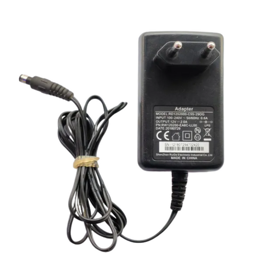 Power Adapter 12V 2A – AC to DC Supply with 2.1mm x 5.5mm Plug & Extra-Long 8ft Wall Cord