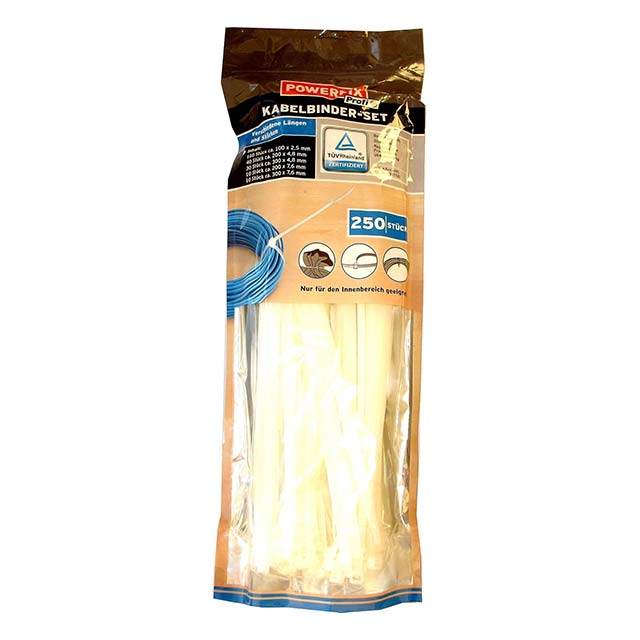 Powerfix White Cable Tie Set – Durable, Heavy-Duty Cable Management for Home, Office &amp; Industrial Applications