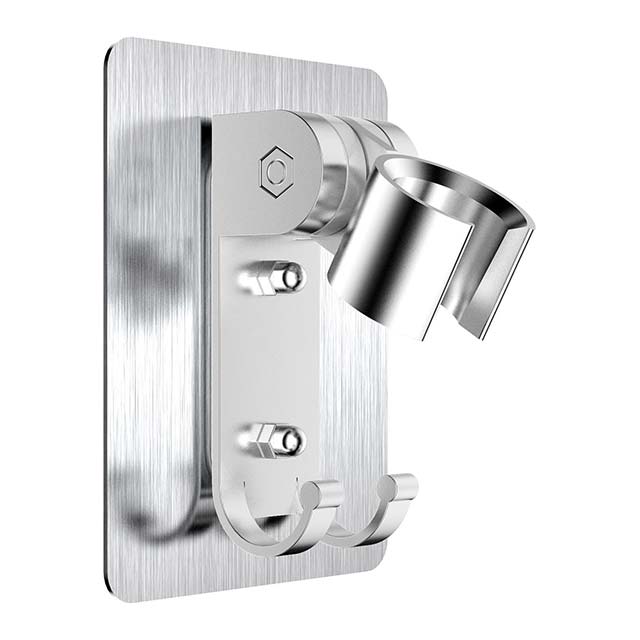 Premium Adjustable Aluminum Shower Head Bracket – Heavy-Duty Adhesive Wall Mount for Modern Bathrooms