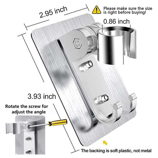 Premium Adjustable Aluminum Shower Head Bracket – Heavy-Duty Adhesive Wall Mount for Modern Bathrooms