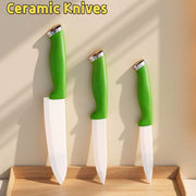 Premium Ceramic Knife (4, 5, 6 Inch) | Ultra-Sharp White Blade Chef, Utility & Paring Knives | Professional Kitchen Vegetable Slicing Tools