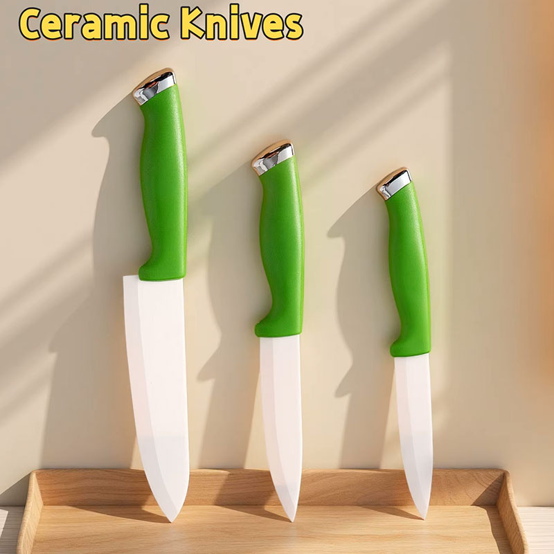 Couteau en céramique de qualité supérieure (4, 5, 6 pouces) | Couteaux de chef, couteaux utilitaires et couteaux d'office à lame blanche ultra-tranchante | Outils professionnels pour trancher les légumes