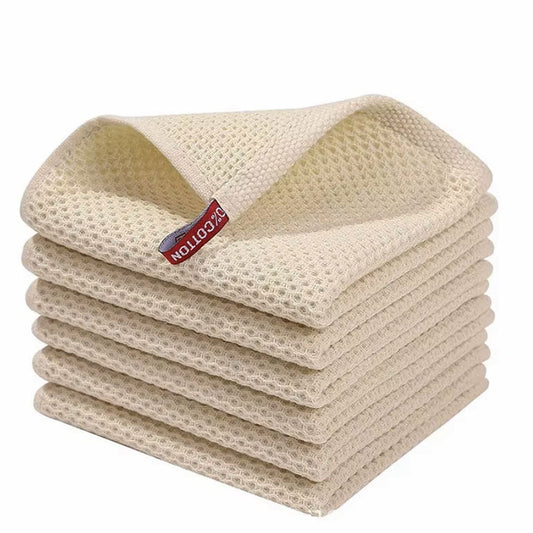 (30*30CM) 1 PIECE Premium Cotton Honeycomb Dishcloth Set - Ultra-Soft Absorbent Kitchen Dish Rags - Breathable Face Wash Towel & Versatile Household Cleaning Cloth