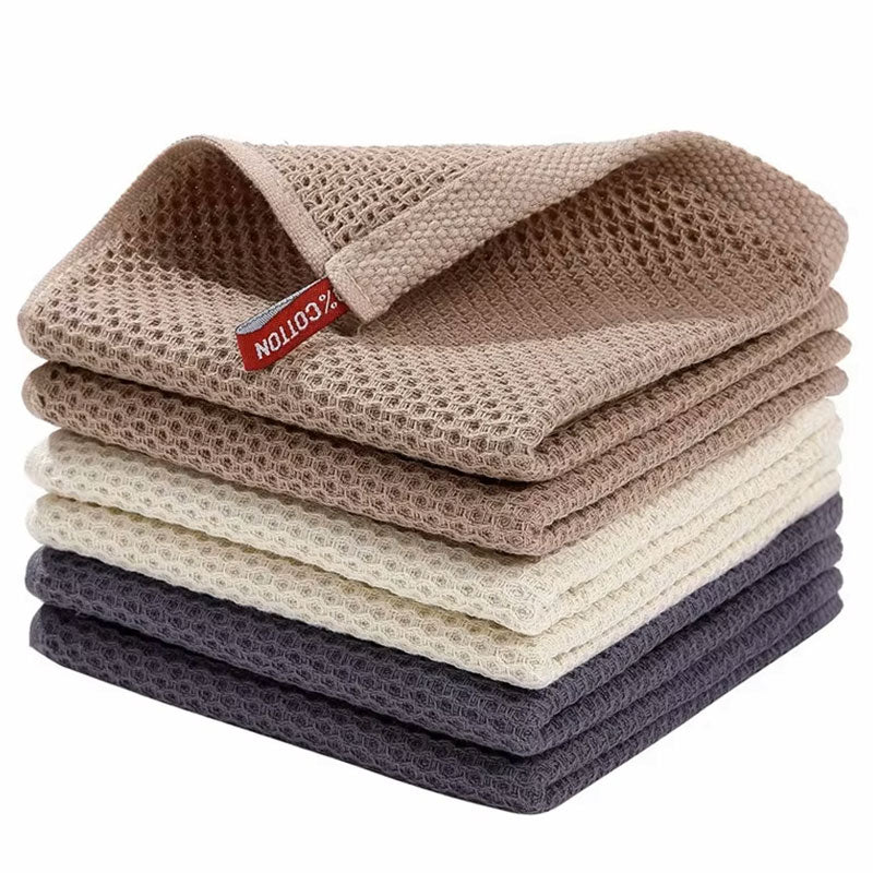 (30*30CM) 1 PIECE Premium Cotton Honeycomb Dishcloth Set - Ultra-Soft Absorbent Kitchen Dish Rags - Breathable Face Wash Towel & Versatile Household Cleaning Cloth