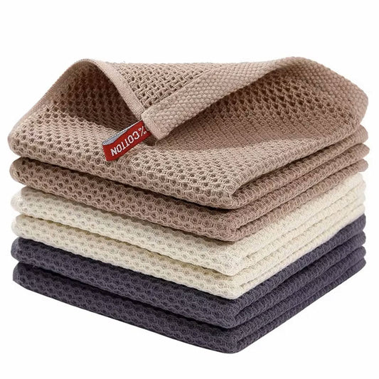 (30*30CM) 1 PIECE Premium Cotton Honeycomb Dishcloth Set - Ultra-Soft Absorbent Kitchen Dish Rags - Breathable Face Wash Towel & Versatile Household Cleaning Cloth