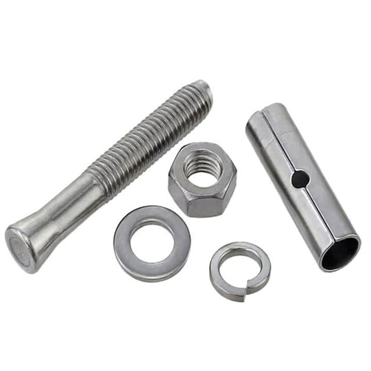 Premium M10 Wedge Anchor Expansion Bolts – 2pcs M10 x 60mm Built-In Expansion Screw with Passivation Finish