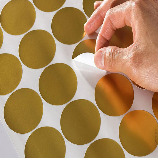 Premium Shiny Gold Foil Circle Labels for Laser Printers – Custom Gold Round Labels for Business, Crafts &amp; Events