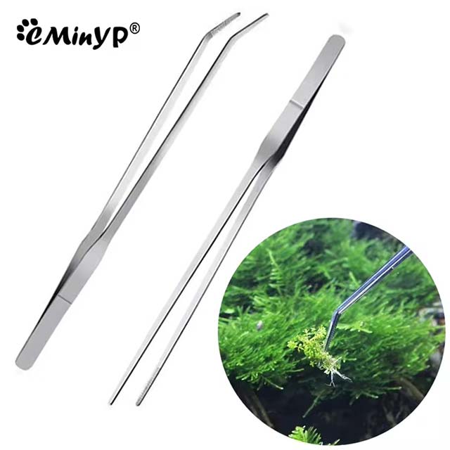 Premium Stainless Steel Aquarium Tweezers &amp; Pliers – Straight &amp; Curved Aquascape Tools for Fish Tank Planting and Aquatic Feeding Tongs