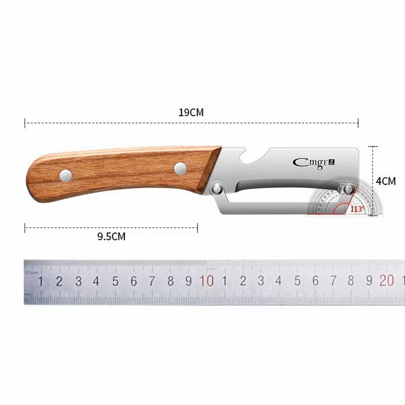 Premium Stainless Steel Fruit and Vegetable Peeler – Durable Wooden Handle Slicer for Kitchen Use