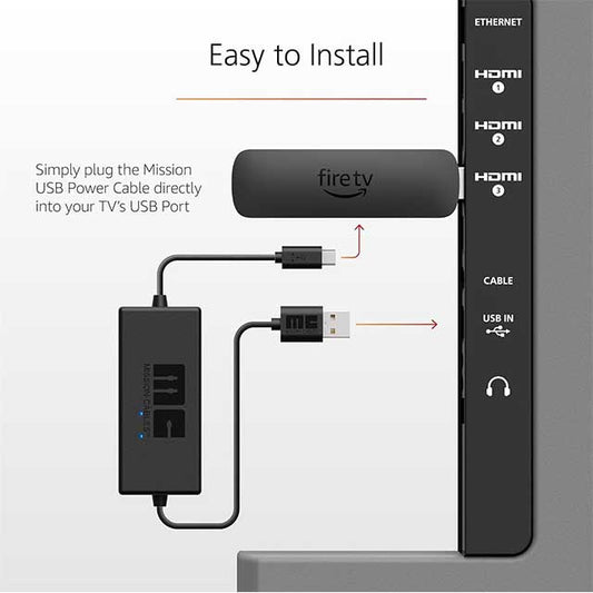 Premium USB Power Cable for Chromecast & Fire TV