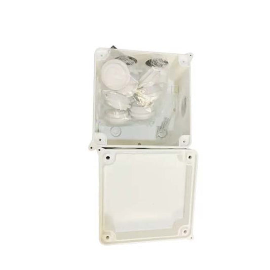 Premium Waterproof ABS Junction Box for Electrical &amp; CCTV Installations – Durable &amp; Weatherproof (Isolated on White)