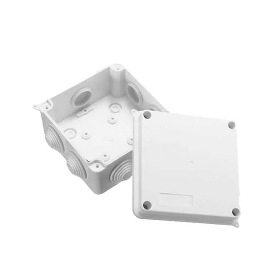 Premium Waterproof ABS Junction Box for Electrical &amp; CCTV Installations – Durable &amp; Weatherproof (Isolated on White)