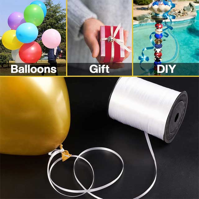 Premium White Ribbon for Crafts &amp; Gift Wrapping – Versatile Ribbon for Balloons, Hair, Florist Arrangements &amp; Christmas Decor