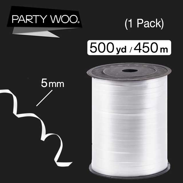 Premium White Ribbon for Crafts &amp; Gift Wrapping – Versatile Ribbon for Balloons, Hair, Florist Arrangements &amp; Christmas Decor