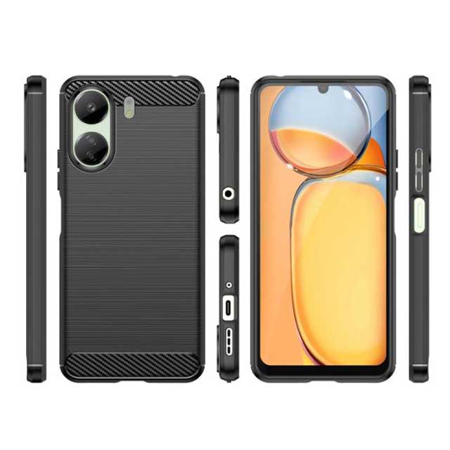 Premium Xiaomi Redmi 13c Carbon Silicone Case – Ultra-Thin, Durable Black Cover