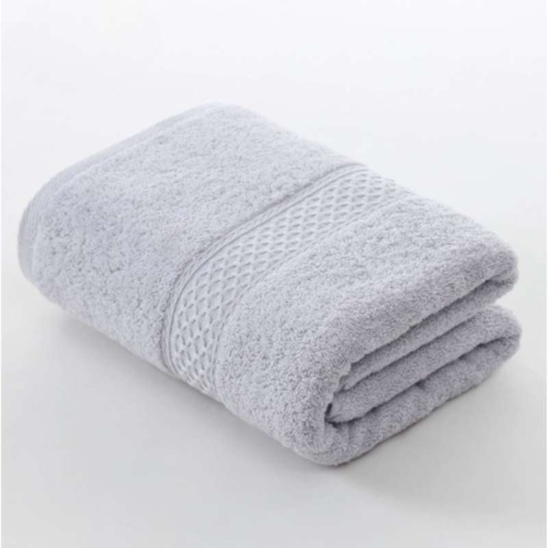 Serviette de toilette et essuie-mains en coton de qualité supérieure – Serviette de bain unie ultra-douce – Serviette de toilette multi-usage très absorbante pour la maison, l'hôtel et le spa – 35x75cm (Bleu / Gris)