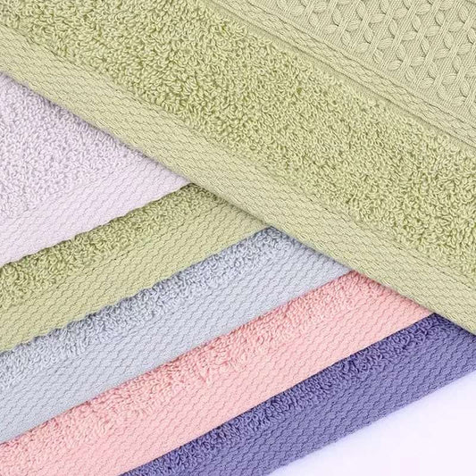 Premium Cotton Washcloth & Face Towel – Ultra-Soft Solid Color Bath Towel – High-Absorbency Multipurpose Hand Towel for Home, Hotel, & Spa – 35x75cm (Blue / Gray)