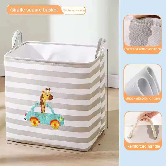 Premium Folding Linen Storage Basket – Decorative Fabric Organizer with Reinforced Handles – Minimalist Wardrobe & Closet Bin for Toys, Laundry, and Office Supplies – Square & Cylinder Shapes