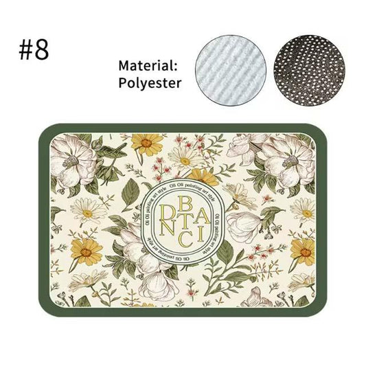 Printed Super Absorbent Dish Drying Mat – Quick-Dry Drain Pad for Tableware & Coffee Bar