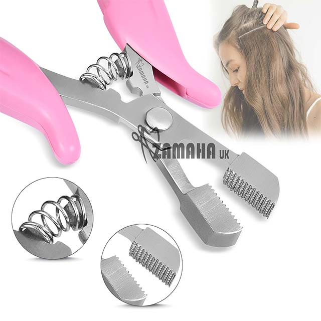 Professional 6-Inch Stainless Steel Hair Extension Pliers – Micro Ring Removal &amp; Fusion Bonding Tool, Anti-Rust with Non-Slip Pink Grip