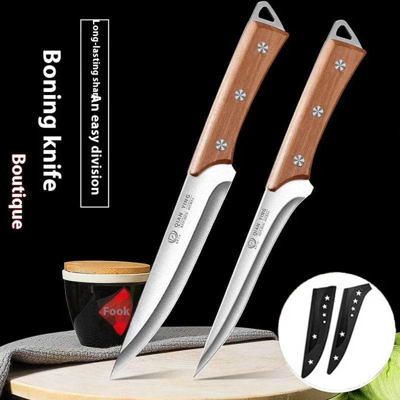 Couteau professionnel à désosser et à fileter en acier inoxydable – Couteau de boucher forgé et couteau à poisson avec manche ergonomique en bois