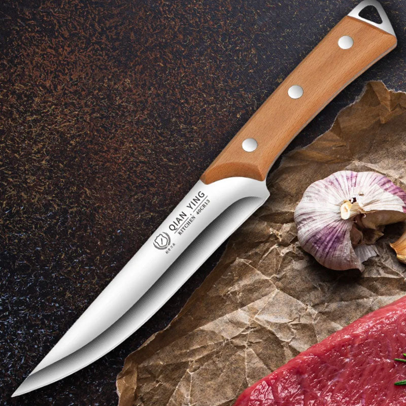 Couteau professionnel à désosser et à fileter en acier inoxydable – Couteau de boucher forgé et couteau à poisson avec manche ergonomique en bois
