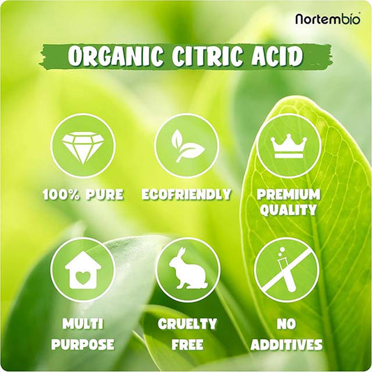 Nortembio 1 Kg 100% Pure Citric Acid Powder – Anhydrous Formula for Bath Bombs, Cleaning &amp; DIY Projects