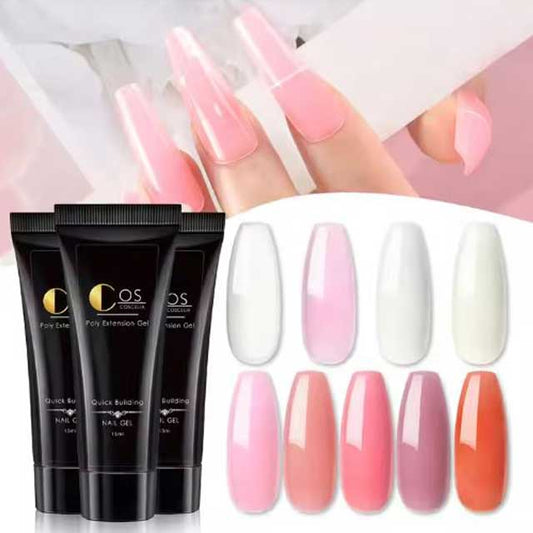 Pure Color Poly Nail Extension Gel 15ml – Salon-Quality Poly Builder for Acrylic Nail Extensions