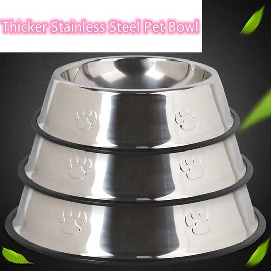 Quality Paw-Shaped Stainless Steel Pet Bowl – Skidproof & Anti-Ant Feeder for Dogs & Cats, Multiple Sizes