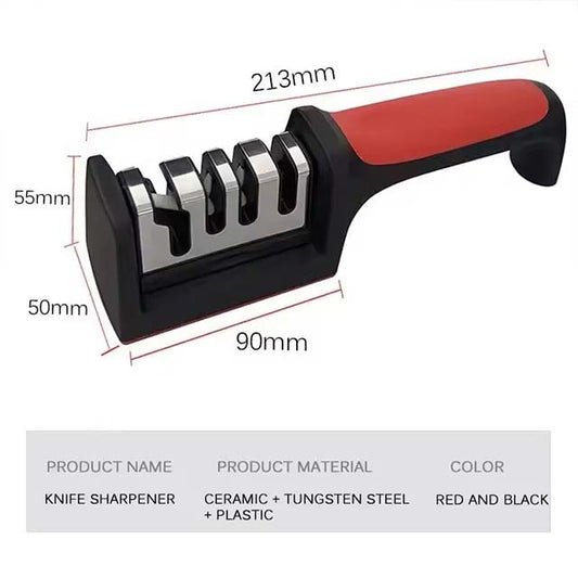 Handheld Multi-Stage Knife Sharpener – Quick Sharpening Tool with Non-Slip Base for Kitchen Knives