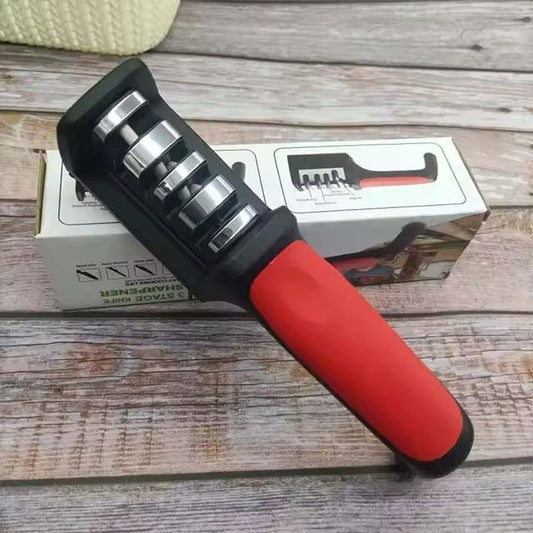 Handheld Multi-Stage Knife Sharpener – Quick Sharpening Tool with Non-Slip Base for Kitchen Knives