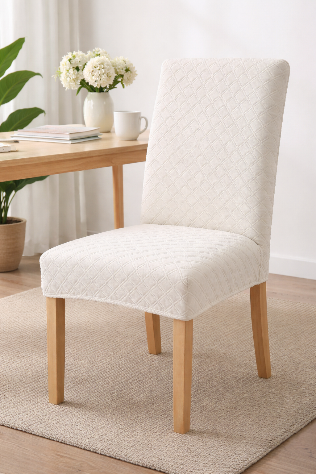 Housse de Chaise Extensible – Housse Matelassée Élastique | Taille Unique pour Chaises de Salle à Manger et de Bureau