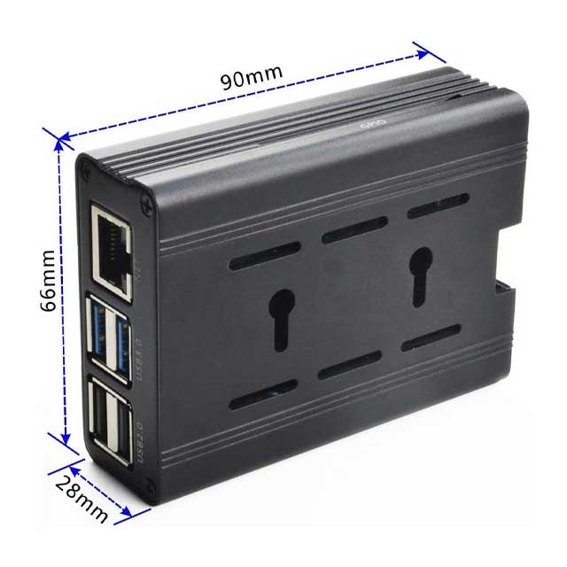 REES52 Raspberry Pi 4 Aluminum Case with Cooling Fan – Premium Raspberry Pi 4/4B Model B Enclosure in Sleek Black